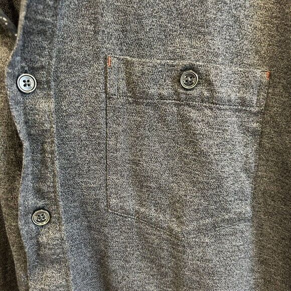 TED BAKER LONDON Long Sleeve Button Up Heather Charcoal Contrasting Trim Size 4 - Picture 8 of 11